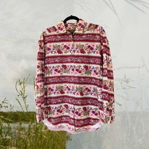 Pink Floral Button Up Shirt